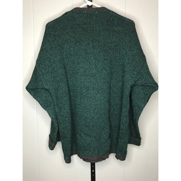 VTG Eddie Bauer Sweater Men's Medium Green Legends Wool Chunky Knit Cabin Gorp - Picture 2 of 6
